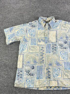Go barefoot Hawaiian shirt men's L short sleeve all over print Made in USA